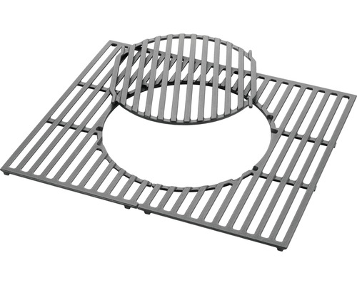 Fyrkantigt grillgaller med urtagbar, rund gallerinsats.