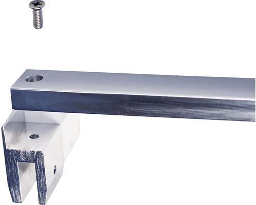 Stabilbygel ARROW för glas 6mm krom blank 1500mm kapbar 7391186 Detaljbild av ett fäste med skruv