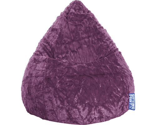 Sittsäck SITTING POINT Beanbag Fluffy L ca 120L aubergine 70x90cm Lila sittpuff av tyg