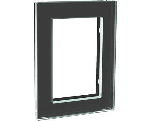 Täckram SCHNEIDER ELECTRIC Exxact för 2-vägsuttag, glas solid svart, 1822257 Ram för strömbrytare och uttag