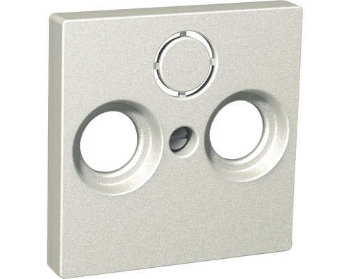 Centrumplatta SCHNEIDER ELECTRIC Exxact för antennuttag 2 + 1 metallic 6070107 Fyrkantig apparatanslutningsdosa med tre utsparingar för elinstallationer