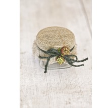 Inläggningsburk med jute och dekoration