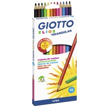Giotto Elios Triangular färgpennor, 12 stycken, träfria