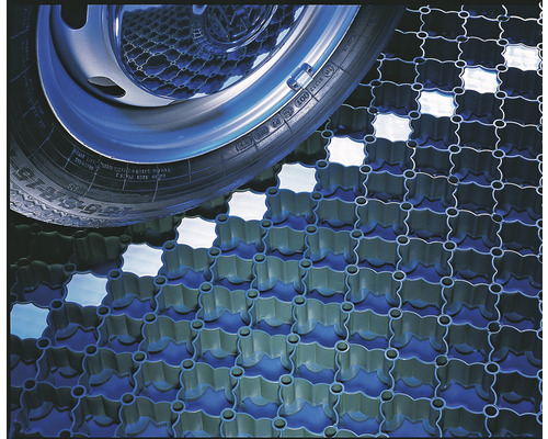 Däck på gräsarmeringsplattor för förstärkning av ytor.