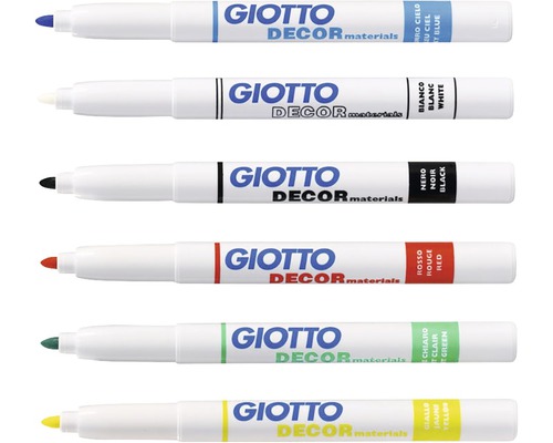 Tuschpennor GIOTTO Dekor 6-pack Flerfärgade uppsättning Giotto Decor materialpennor
