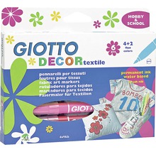 Giotto Decor textilmarkörer, set med permanent bläck och penselspets