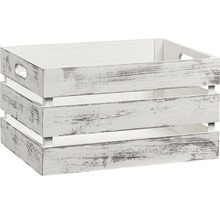 Trälåda med handtag i patinerad stil