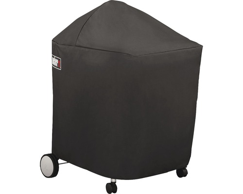 Täckt grill med Weber-logotyp