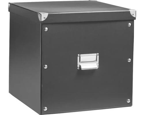 Förvaringslåda i metall med lock och handtag