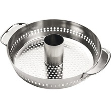 Weber fågelstekpanna av rostfritt stål med behållare i mitten