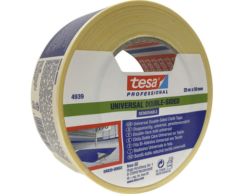 Tesa Professional 4939 Universal dubbelhäftande tejp, 25 meter gånger 50 millimeter