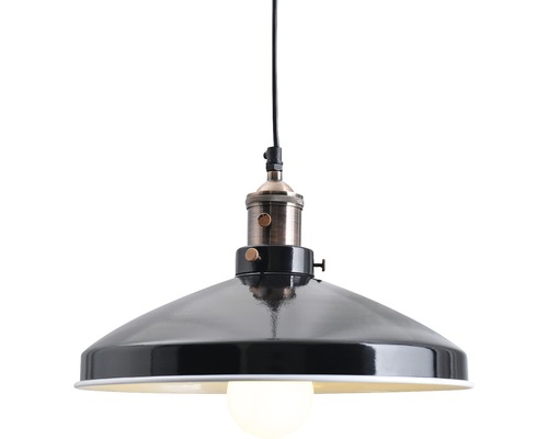 Svart hänglampa med lampskärm