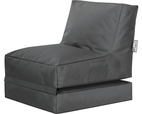 Sittsäck fåtölj SITTING POINT Twist Scuba antracit 90x70x80cm (180x70x60cm) Grå sittsäckstol med ryggstöd