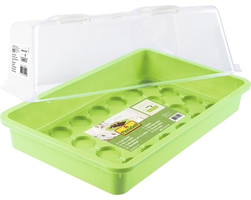 Såddbricka av plast med transparent lock