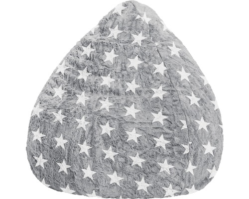 Sittsäck SITTING POINT Beanbag Fluffy Stars L ca 120L grå 70x90cm-0