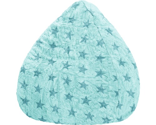 Sittsäck SITTING POINT Beanbag Fluffy Stars L ca 120L turkos 70x90cm Sittsäck med stjärnmönster