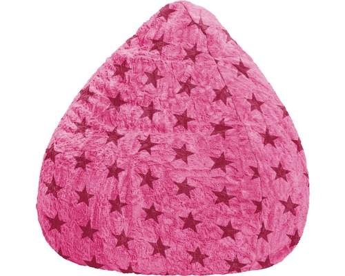 Sittsäck SITTING POINT Beanbag Fluffy Stars L ca 120L rosa 70x90cm Sittsäck med stjärnmönster