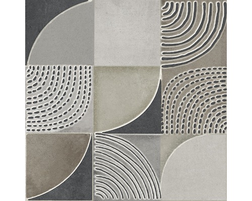 Dekorkakel Gare du Nord Cortina beige matt 60x60x0,95 cm Dekorativ golvplatta med geometriskt mönster