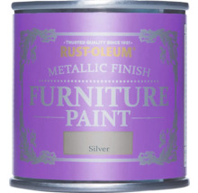 Rust-Oleum möbelfärg silver metallic finish i en burk