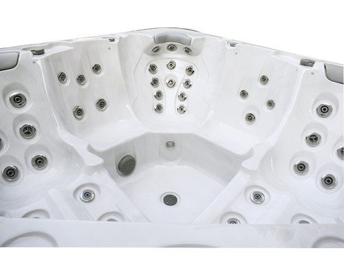 Invändig vy av en bubbelpool med jetstrålar