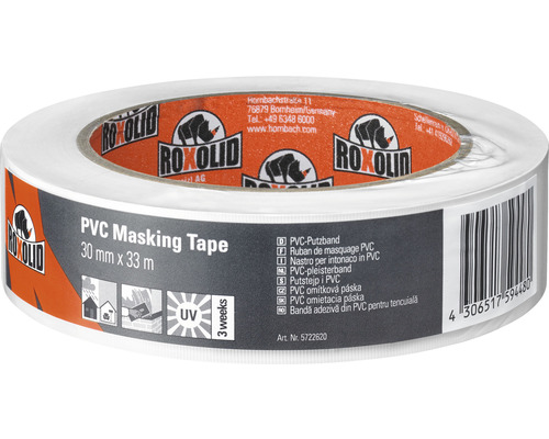 Maskeringstejp ROXOLID puts vit 30mm 33m Maskeringstejp ROXOLID puts vit 30mm 33m