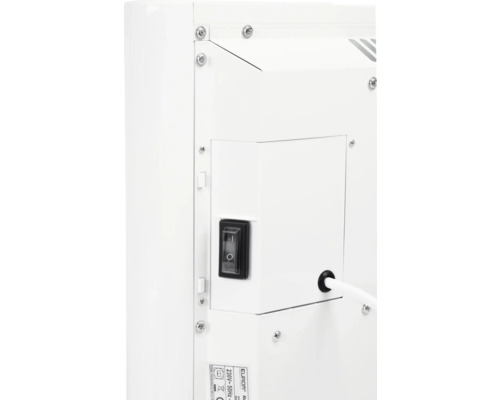 Detaljvy av ett element med strömbrytare och strömkabel