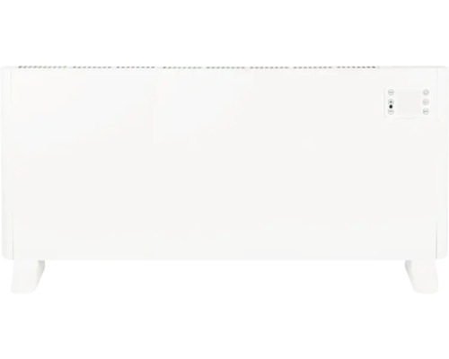 Vit elektrisk radiator med kontrollpanel