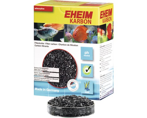 EHEIM Karbon filterkol förpackning med lös kol i förgrunden