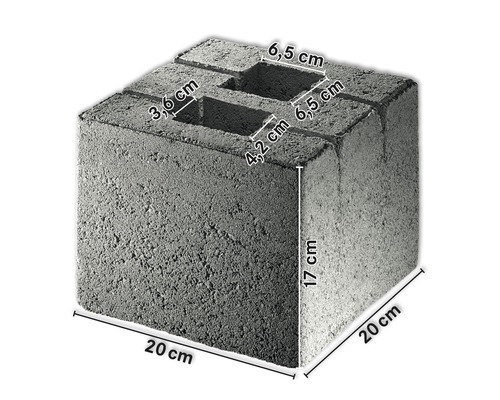 Fundamentplint KEIENBURG gjuta stolpe 20 x 20 x 17 cm