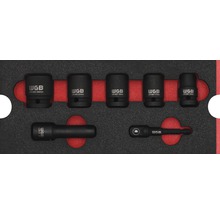 Modulinlägg WGB krafthylssats 1/2" 268x114x38mm 7-delar