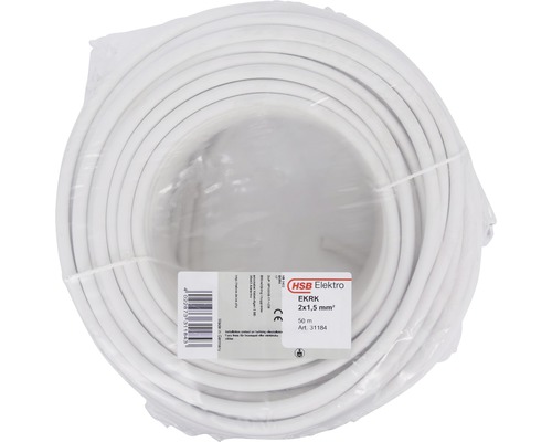 Installationskabel EKRK (Kulo-kabel), blyfri, 2 X 1,5 mm², 50 m Elkabel EKRK 2x1,5 mm², 50 meters rulle