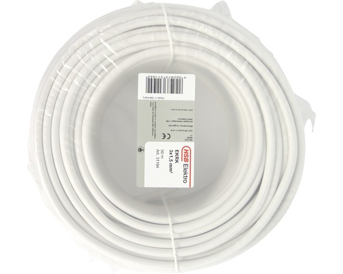 Installationskabel EKRK (Kulo-kabel), blyfri, 3 G 1,5 mm², 50 m Elektrisk kabel på rulle med en längd på 50 meter