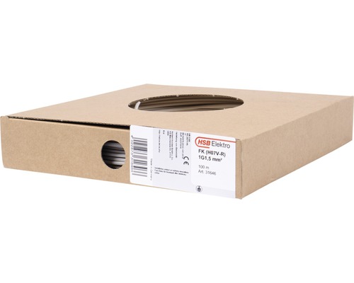 HSB Elektro enkelledare FK H07V-R 1G1,5 mm² i en 100 meters ringförpackning