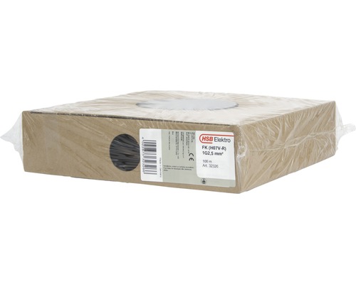Installationskabel FK (H07 V-R), 2,5 mm², brun, 100 m HSB Elektro installationskabel FK (H07V-R) 1G2,5 mm² på en 100 meters spole, förpackad
