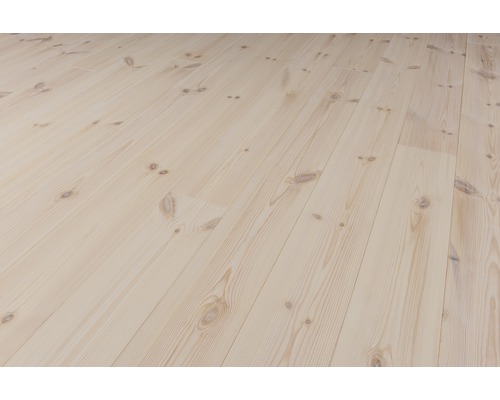 Massivt trägolv DALAFLODA Hardpine Pearl borstat 25x159mm Ljust trägolv av gran med ådring