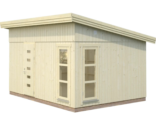 Trädgårdshus i trä med dörr och fönster