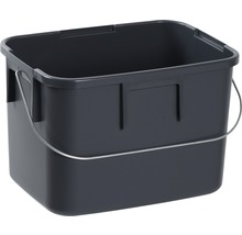 Rektangulär rengöringshink av plast med metallhandtag