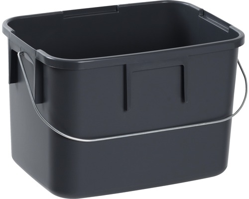 Rektangulär rengöringshink av plast med metallhandtag
