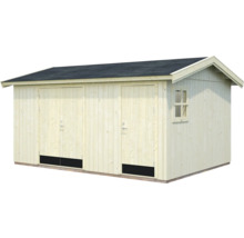 Förråd PALMAKO Olaf 14,9m² (inv. 13,5m²) inkl. golv 452x330cm natur