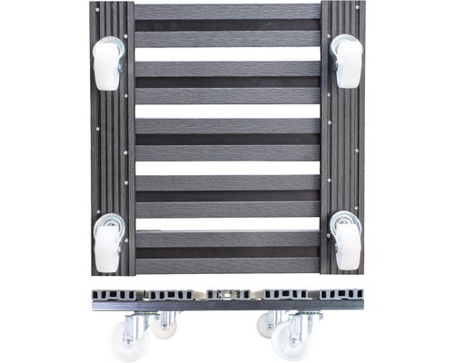 Rullbräda med plastyta och fyra hjul