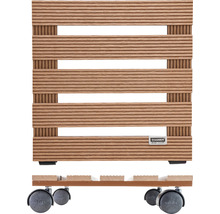 Växtrulle av trä med hjul