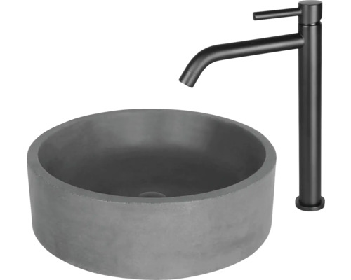 Tvättställ av betong med armatur