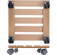 Växtrulle av trä med hjul