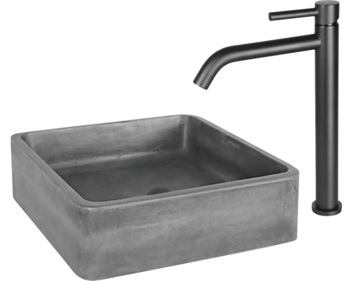 Tvättställ i betong med armatur