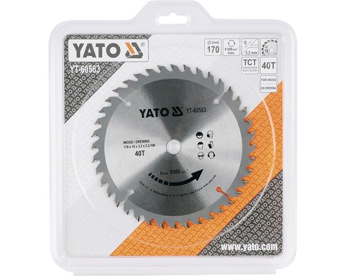 Yato cirkelsågblad i förpackning, 170 millimeter diameter, 40 tänder