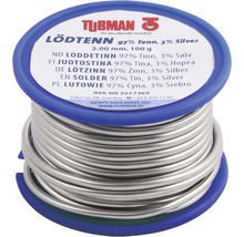 Lödbandsrulle med 97 procent tenn och 3 procent silver, 2 millimeter diameter och 100 gram vikt