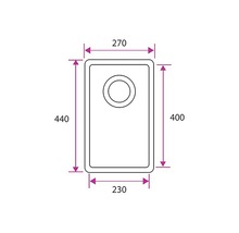 Teknisk ritning av diskho med dimensioner
