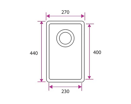 Teknisk ritning av diskho med dimensioner