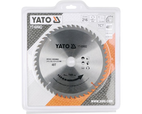 Yato cirkelsågblad med 48 tänder i förpackning