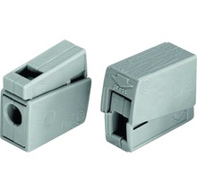 Två grå kabelkontakter för elektriska ledningar